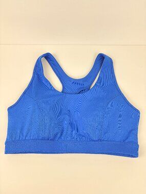 Tek Gear High Impact Sports Bra - Royal Blue Racerback Size Large Removable Cups
